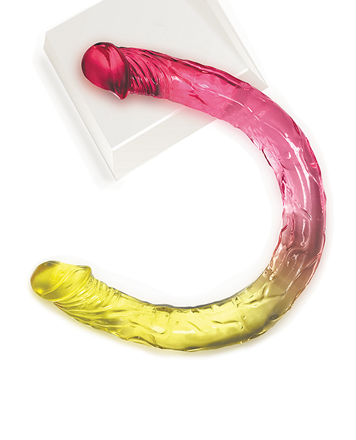 Order Shades Jelly TPR Gradient Double Dong - Pink/Yellow online
