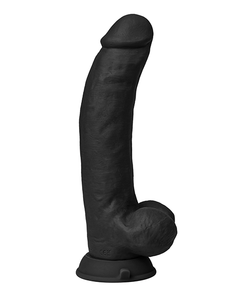 Buy Shaft Shaft Flexskin Liquid Silicone 9.5" Vibrating Curved Dong w/Balls - Black
