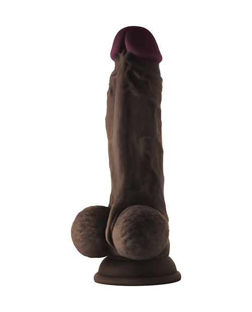 Order Shaft Model A Flexskin Liquid Silicone 7.5" Dong w/Balls - Mahogany online