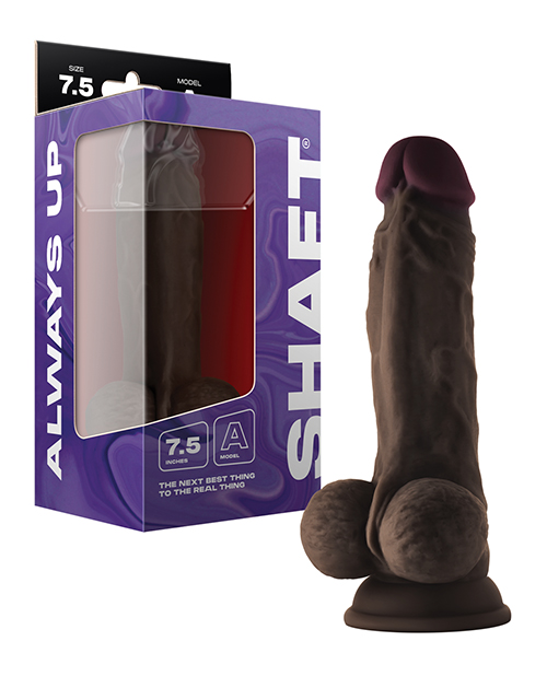 Shop Shaft Model A Flexskin Liquid Silicone 7.5" Dong w/Balls - Mahogany online