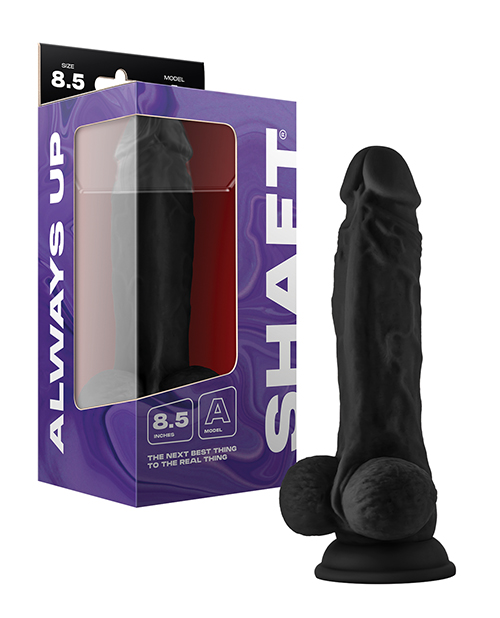 Shop Shaft Model A Flexskin Liquid Silicone 8.5" Dong w/Balls - Black online
