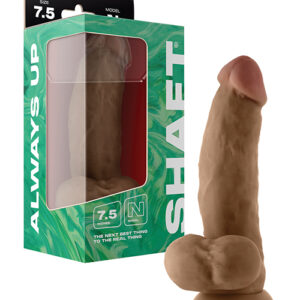 Shop Shaft Model N Flexskin Liquid Silicone 7.5" Side Curve Dong w/Balls - Oak online