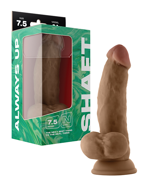 Shop Shaft Model N Flexskin Liquid Silicone 7.5" Side Curve Dong w/Balls - Oak online