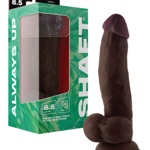 Shop Shaft Model N Flexskin Liquid Silicone 8.5" Side Curve Dong w/Balls - Mahogany online