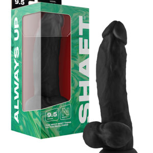 Shop Shaft Model N Flexskin Liquid Silicone 9.5" Side Curve Dong w/Balls - Black online