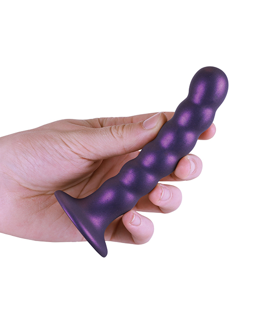 Shop Shots Ouch 5" Beaded G-Spot Dildo - Metallic Purple