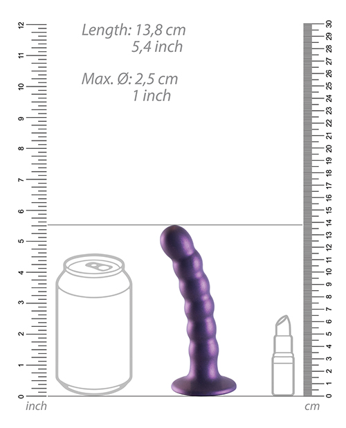 Buy Shots Ouch 5" Beaded G-Spot Dildo - Metallic Purple