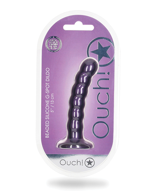 Shop Shots Ouch 5" Beaded G-Spot Dildo - Metallic Purple online