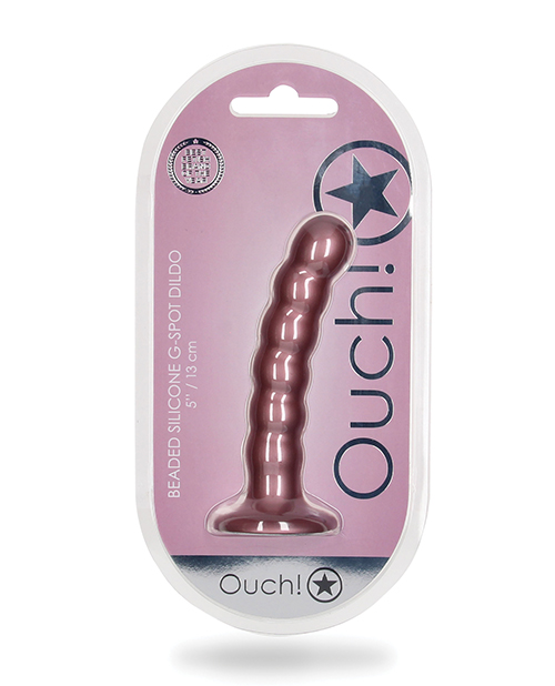 Shop Shots Ouch 5" Beaded G-Spot Dildo - Rose Gold online