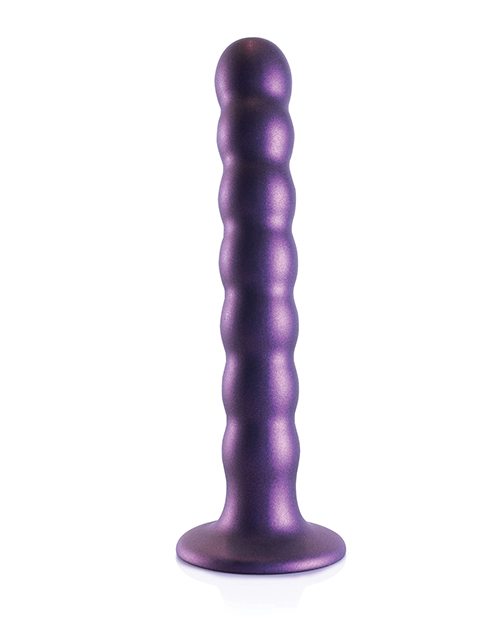 Shots Ouch 6.5" Beaded G-Spot Dildo - Metallic Purple for sale