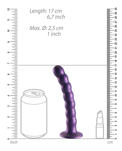 Buy Shots Ouch 6.5" Beaded G-Spot Dildo - Metallic Purple