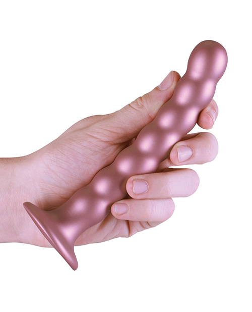 Shop Shots Ouch 6.5" Beaded G-Spot Dildo - Rose Gold