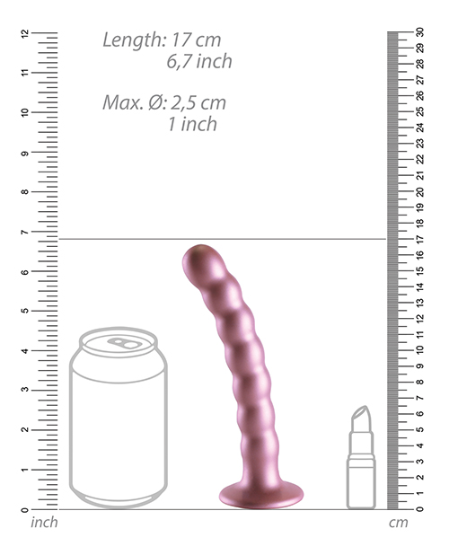 Buy Shots Ouch 6.5" Beaded G-Spot Dildo - Rose Gold