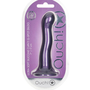 Shop Shots Ouch 7" Curvy G-Spot Dildo - Metallic Purple online