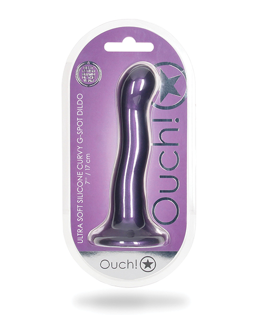 Shop Shots Ouch 7" Curvy G-Spot Dildo - Metallic Purple online