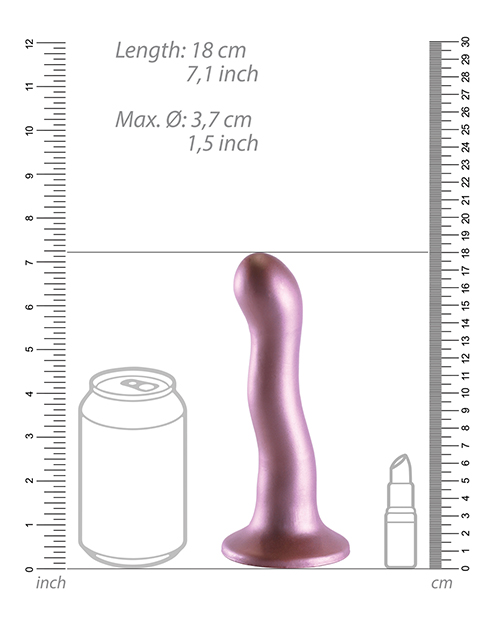 Buy Shots Ouch 7" Curvy G-Spot Dildo - Rose Gold