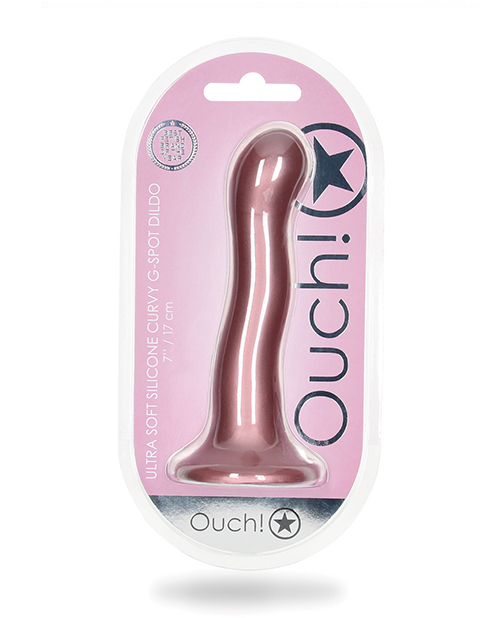 Shop Shots Ouch 7" Curvy G-Spot Dildo - Rose Gold online