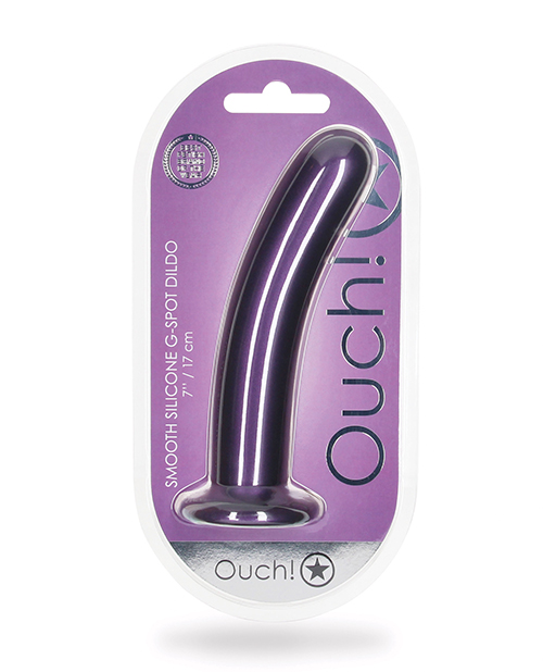Shop Shots Ouch 7" Smooth G-Spot Dildo - Metallic Purple online