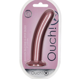 Shop Shots Ouch 7" Smooth G-Spot Dildo - Rose Gold online