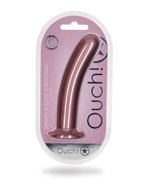 Shop Shots Ouch 7" Smooth G-Spot Dildo - Rose Gold online