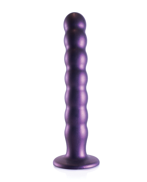 Shots Ouch 8" Beaded G-Spot Dildo - Metallic Purple for sale