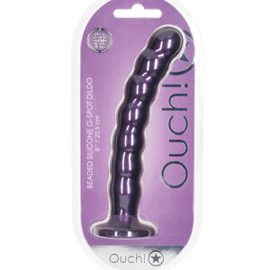 Shop Shots Ouch 8" Beaded G-Spot Dildo - Metallic Purple online