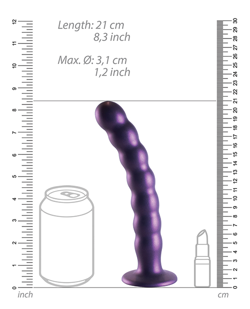 Buy Shots Ouch 8" Beaded G-Spot Dildo - Metallic Purple