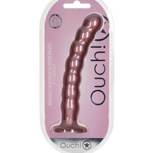 Shop Shots Ouch 8" Beaded G-Spot Dildo - Rose Gold online