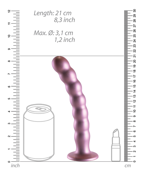 Shop Shots Ouch 8" Beaded G-Spot Dildo - Rose Gold
