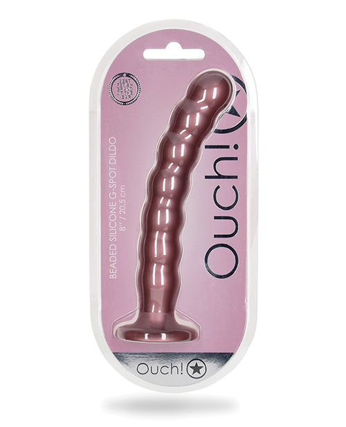 Shop Shots Ouch 8" Beaded G-Spot Dildo - Rose Gold online