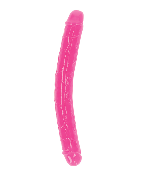 Order Shots RealRock 12" Double Dong Glow in the Dark - Neon Pink online