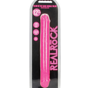 Shop Shots RealRock 12" Double Dong Glow in the Dark - Neon Pink online