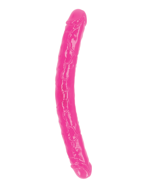 Order Shots RealRock 15" Double Dong Glow in the Dark - Neon Pink online