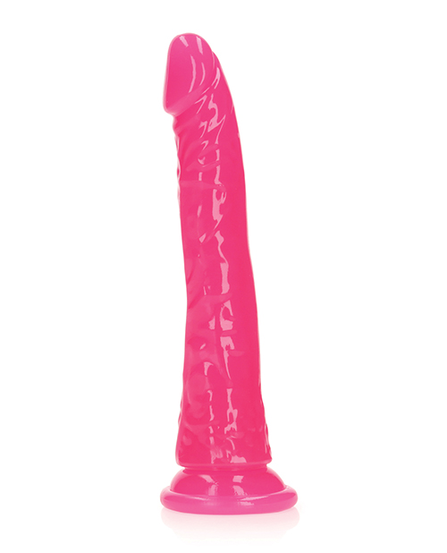 Order Shots RealRock 7" Slim Dildo Glow in the Dark - Neon Pink online
