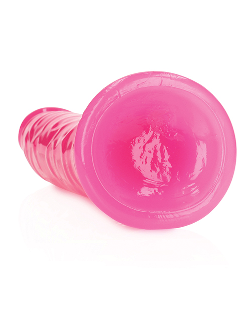 Buy RealRock Shots RealRock 9" Slim Dildo Glow in the Dark - Neon Pink