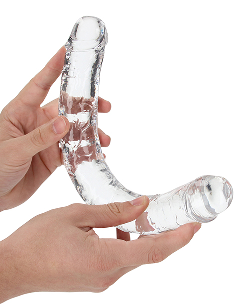 Shots RealRock Crystal Clear 13" Double Dildo - Transparent for sale