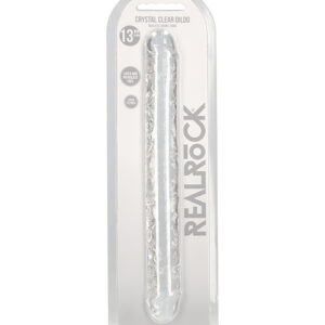 Shop Shots RealRock Crystal Clear 13" Double Dildo - Transparent online