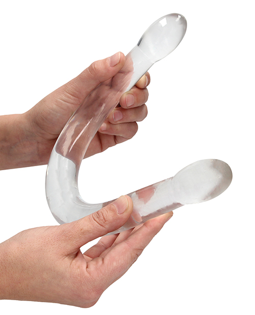 Shots RealRock Crystal Clear 17" Double Dildo - Transparent for sale