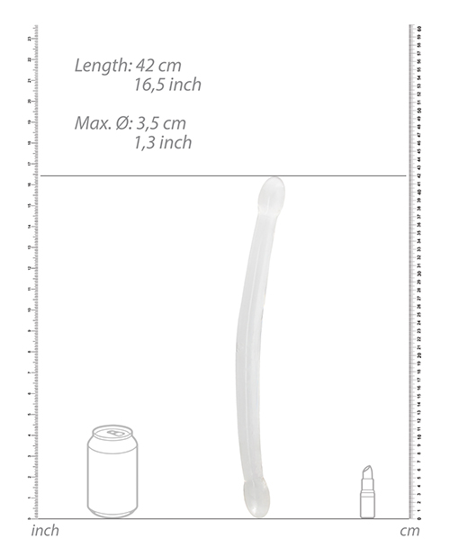 Buy RealRock Shots RealRock Crystal Clear 17" Double Dildo - Transparent
