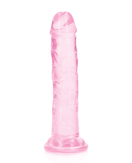 Shots RealRock Crystal Clear 6" Straight Dildo w/Suction Cup - Pink for sale