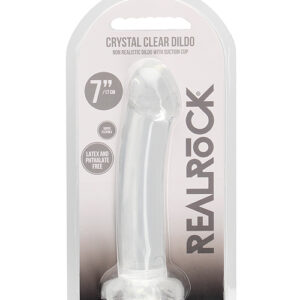 Shop Shots RealRock Crystal Clear 7" Dildo - Transparent online