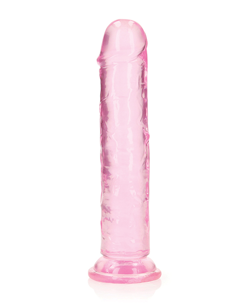 Order Shots RealRock Crystal Clear 7" Straight Dildo w/Suction Cup - Pink online