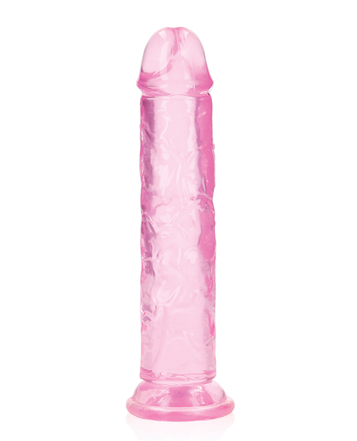 Shots RealRock Crystal Clear 7" Straight Dildo w/Suction Cup - Pink for sale