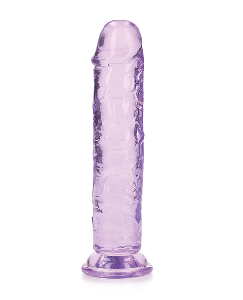 Order Shots RealRock Crystal Clear 7" Straight Dildo w/Suction Cup - Purple online