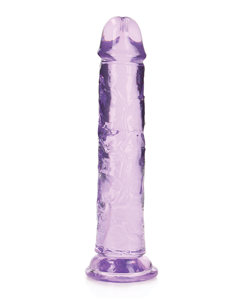 Shots RealRock Crystal Clear 7" Straight Dildo w/Suction Cup - Purple for sale