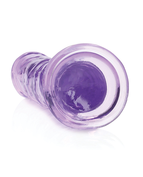 Shop Shots RealRock Crystal Clear 7" Straight Dildo w/Suction Cup - Purple