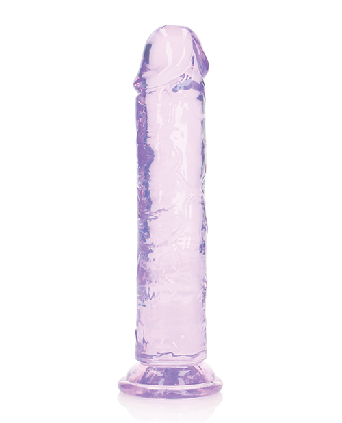 Shots RealRock Crystal Clear 8" Straight Dildo w/Suction Cup - Purple for sale