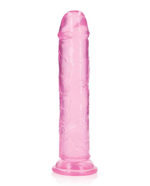 Shots RealRock Crystal Clear 9" Straight Dildo w/Suction Cup - Pink for sale