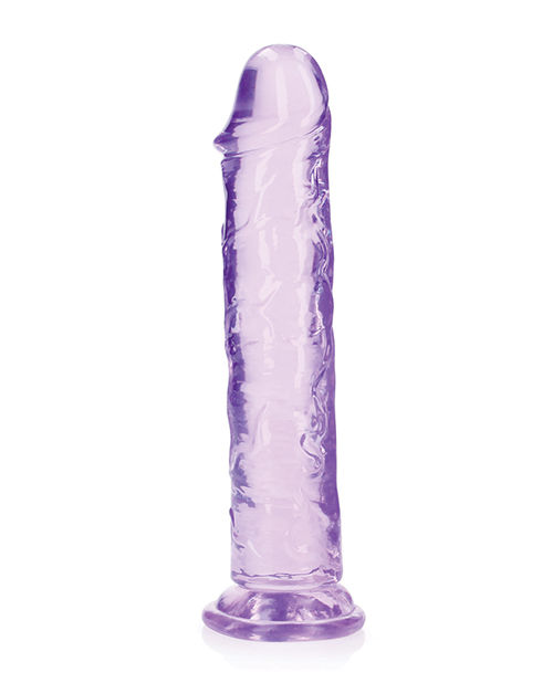 Order Shots RealRock Crystal Clear 9" Straight Dildo w/Suction Cup - Purple online