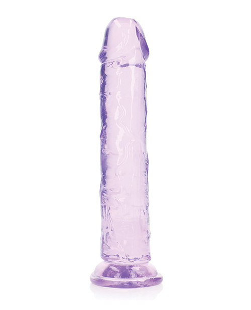 Shots RealRock Crystal Clear 9" Straight Dildo w/Suction Cup - Purple for sale